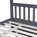 Full Over Full Rubber Wood Bunk Bed With Trundle, Ladder And Guardrails, Convertible To 2 Full Size Beds, With Twin Size Trundle ,Dark Grey Full Dark Grey Bedroom American Design Bed Frame Rubber