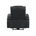 Dark Grey Power Recliner With Bluetooth Dark Grey Faux Leather Manual Handle Metal Primary Living Space Tight Back Modern Handle Square Arms Faux Leather