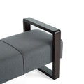 Sleek And Stylish Long Shaped Ottoman, Gray Grey Brown Brown Suede Polyester Grey Modern Rectangle Foam Polyester,Wood