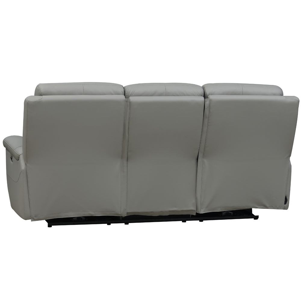 Rhapsody Power Zero Gravity Reclining Sofa Silver Grey Memory Foam Genuine Leather 3 Seat