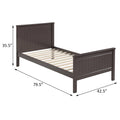 Chocolate Twin Platform Bed Box Spring Not Required Twin Chocolate Wood Bedroom Rubberwood Wood