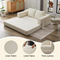 Modern Minimalist Sofa, Fold Out Sofa Bed, Convertible Chair Floor Couch & Sleeping Mattress For Living Room, Bedroom, Apartment, Removable Backrest, White White Chenille Soft Vintage Chenille 2 Seat