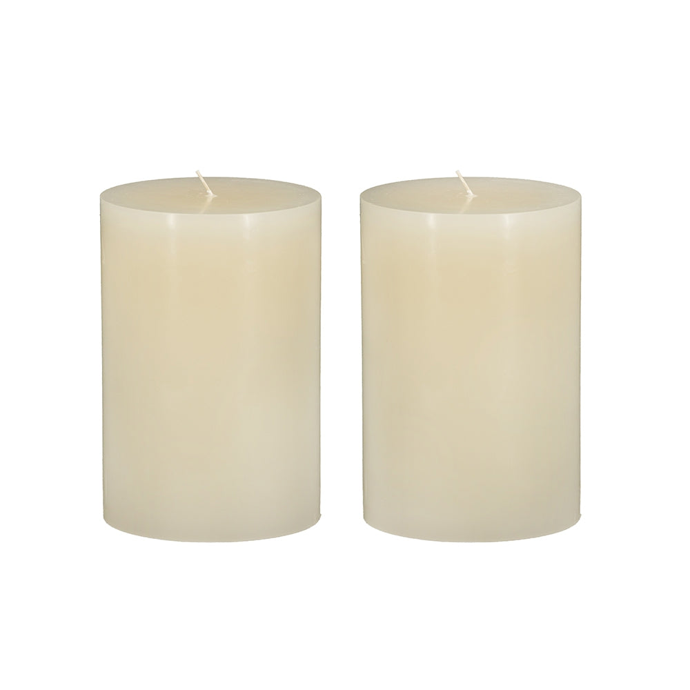 4X6" 2Pk Unscented Soy Wax Candle, Ivory Ivory Soy Wax