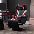 Vinsetto Gaming Chair, Racing Style Computer Recliner With Lumbar Support, Footrest And Cup Holder, Black White Red Black Red Steel