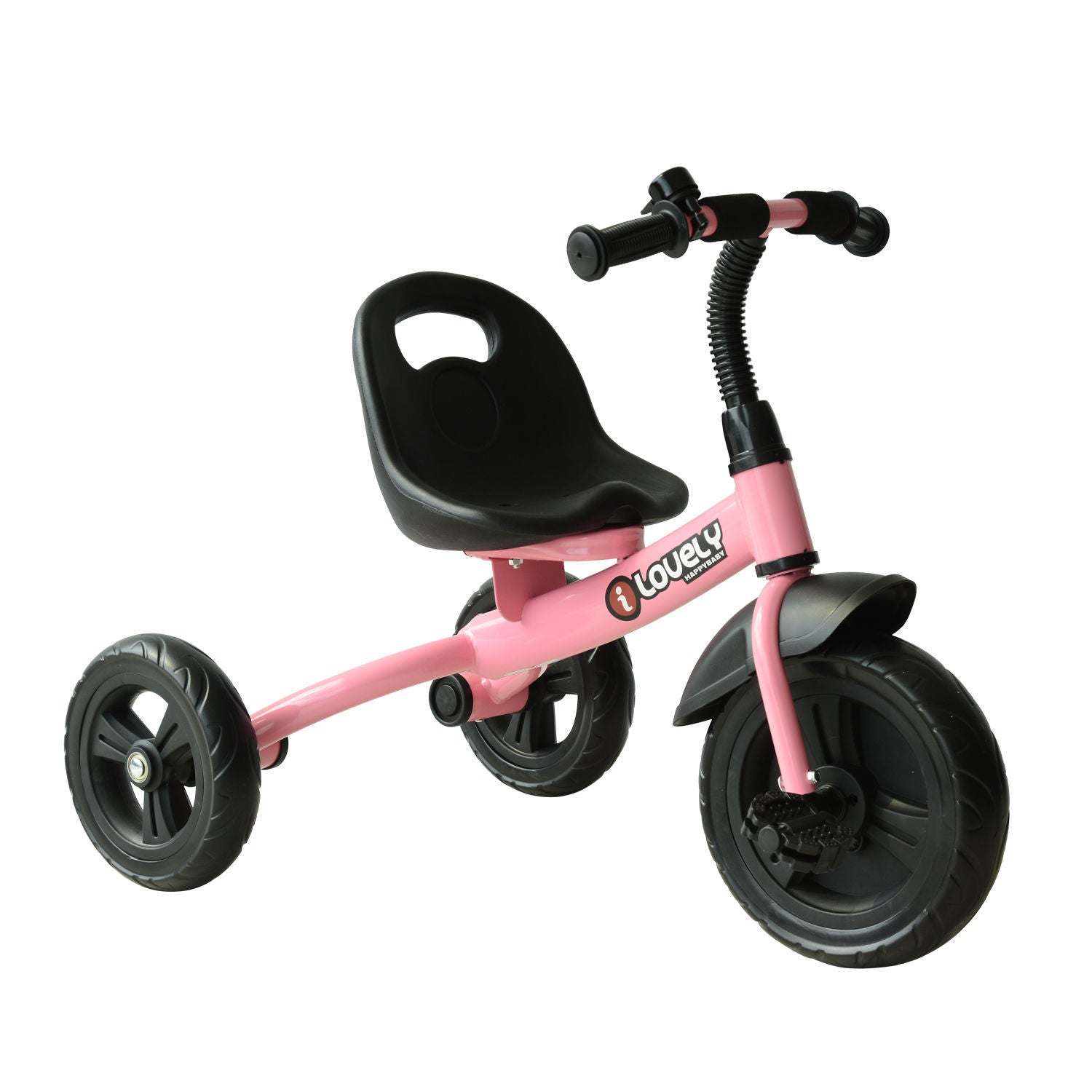 Qaba 3 Wheel Recreation Ride On Toddler Tricycle With Bell Indoor Outdoor, Pink Pink Plastic