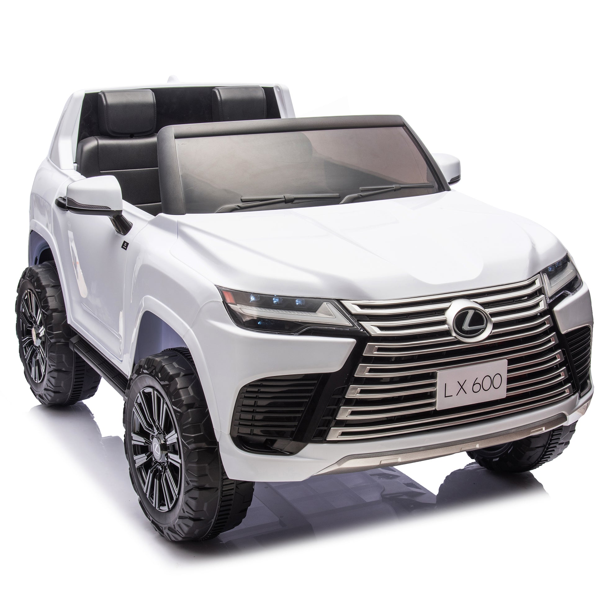 Licensed Lexus Lx600 24V Two Seater Xxl Kids Ride On Car W Parents Control,Seat Width 20 Inches,2Wd,Four Wheel Suspension,Bluetooth,Mp3,Music,Power Display,Speeds 1.86 3.11Mph For Kids. White Polypropylene