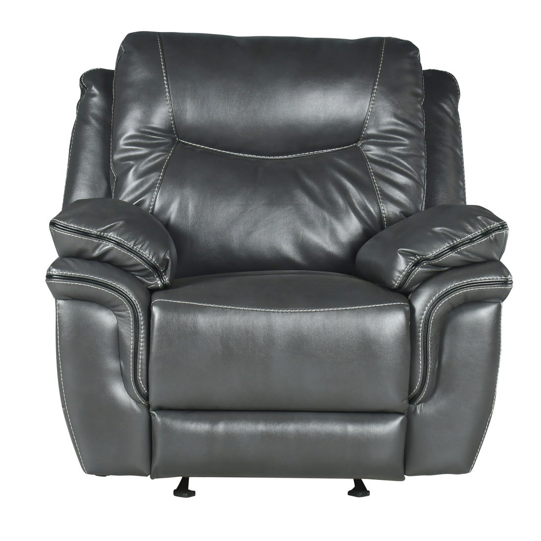 Isabella Recliner Chair Gray Dark Gray Faux Leather