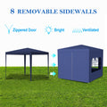 10'X10' Party Tent Outdoor Heavy Duty Gazebo Wedding Canopy 4 Removable Walls ,Blue Blue Steel