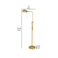 58 Inch Metal Floor Lamp, Adjustable Height, Chain Switch, Antique Brass Antique Brass Metal