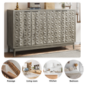 Modern Style Buffet Cabinet,Sideboard Buffet Cabinet With Storage,Storage Cabinet With 4 Diamond Shaped Relief Doors For Living Room,Dining Room,Entryway,Hallway,Kitchen,Grey Gray Gray Dining Room