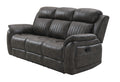 Steban Grey Reclining Sofa Gray Fabric 3 Seat