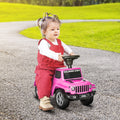 Aosom Kids Ride On Push Car, With Engine Sounds & Under Seat Storage, Foot To Floor Ride On Sliding Car With Horn, Sit And Scoot Ride On Toy, Ages 1.5 3 Years, Pink Pink Metal