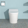 Smart Toilet With Bidet Built In, Auto Open & Close, Elongated Heated Seat, Foot Sensor Flush, Led Display, Warm Water Wash, Dryer, Night Light White Ceramic