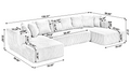 Arrived 131'' Modular Sectional Couch, U Shaped Sofachaise Lounge, Striped Fabric,Upholstered 4 Seater Couch For Living Room, Bedroom, Free Combination Sofa Corduroy ,White White Polyester Primary