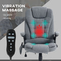 Homcom 6 Point Vibrating Massage Office Chair With Lumbar Heat Gray Gray Polyester