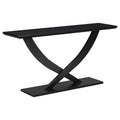 Mirod 57'' Modern Rustic Console Table With Cross Leg Design,Sturdy Construction And Large Surface Space,Perfect For Living Room Or Bedroom Black Mdf Acacia