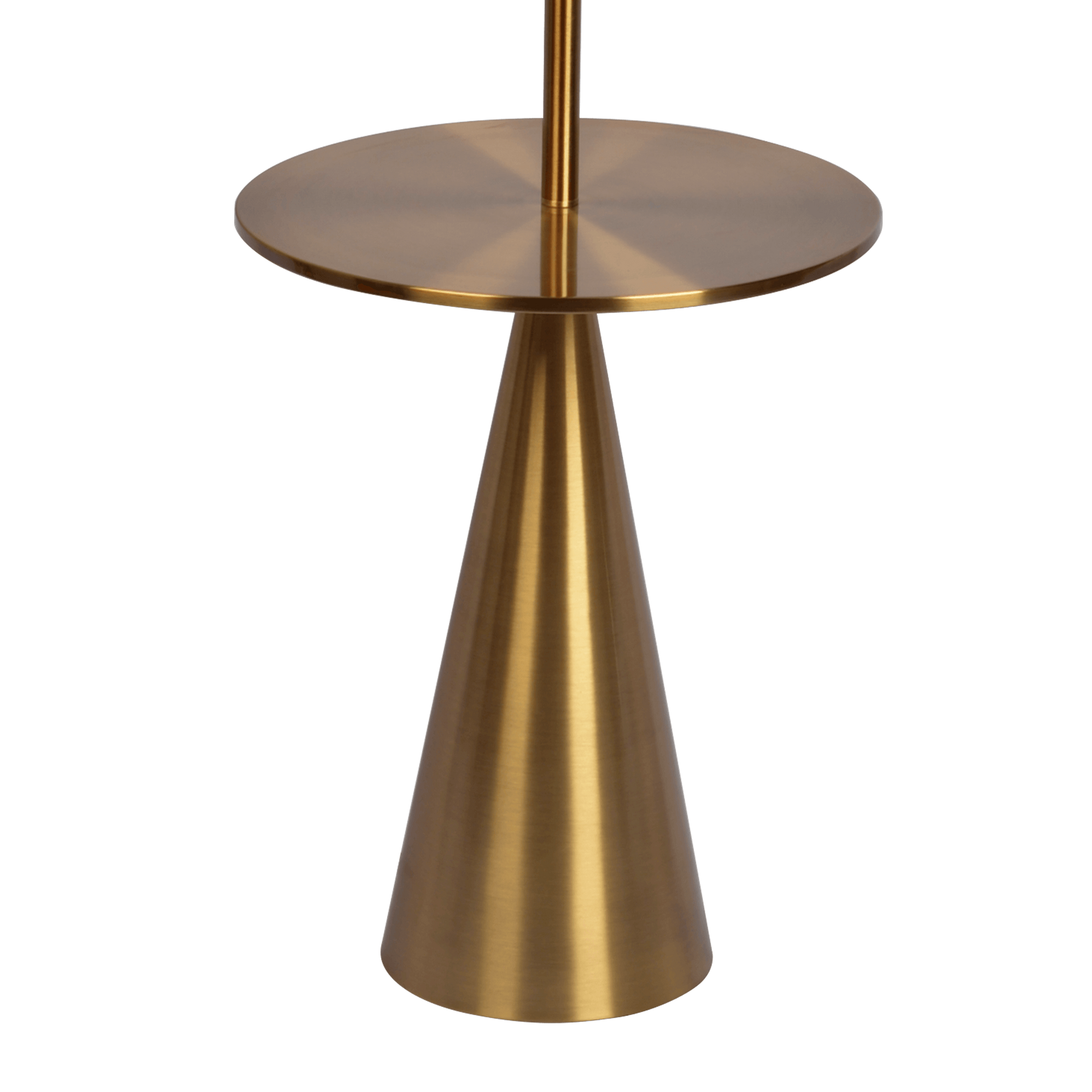 Celestial Modern Floor Lamp With Brass Accent Table With Large White Shade Gold,White Linen,Metal