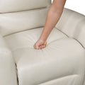 Glider Reclining Chair Swivel Motion Beigefaux Leather Upholstery Luxury Living Room Furniture, Movie Chair Beige Faux Leather Wood Primary Living Space Plywood,Solid Wood