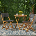 Hillside Bistro Set,2 Chairs 1 Table Brown Wood