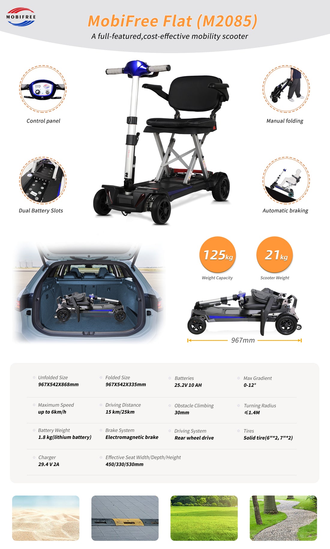 M2085 Foldable Travel Mobility Scooter Blue Abs,Aluminium Alloy,Pvc,Rubber