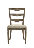 Parfield Light Brown Fabric & Weathered Oak Finish Side Chair Set Of 2 Light Brown,Oak Fabric,Synthetic Wood