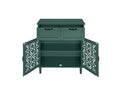 2 Door 2 Drawer Cabinet, American Furniture, Suitable For Bedroom, Living Room, Study Dark Green Mdf