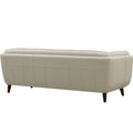 Solana Leather Sofa Beige Down Filling Genuine Leather 3 Seat