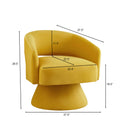 Modern Swivel Barrel Chair, Upholstered Velvet Round Accent Chairs,360 Degree Comfy Swivel Chair With Open Backrest, Single Chair Armchair For Living Room Bedroom, Homerest, Yellow Yellow Primary Living Space American Design,Contemporary,Luxury,Mid