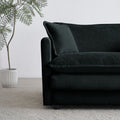 Modern Sofa Couch, 3 Piece Set Extra Deep Seat Sectional Sofa For Living Room, Oversized Sofa, 3 Seat Sofa, Loveseat And Single Sofa, Black Chenille Green Chenille 6 Seat