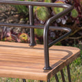 Zion Industrial Wood And Metal Bench Teak Metal & Wood