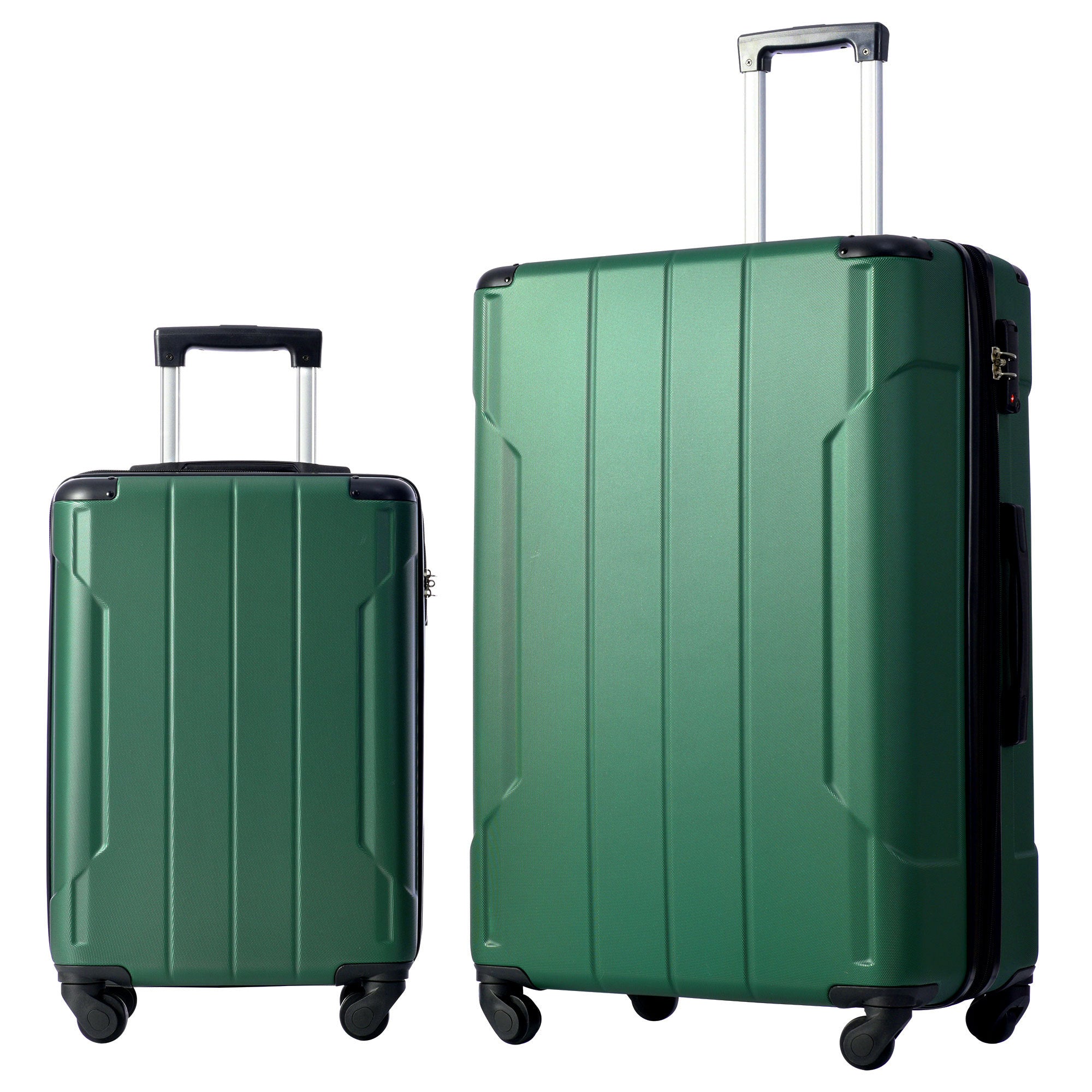 Hardside Luggage Sets 2 Piece Suitcase Set Expandable With Tsa Lock Spinner Wheels For Men Women Green Abs