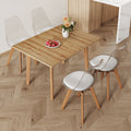 Wood Colored Mfc Desktop With Rubber Wooden Legs, Foldable Computer Desk, Foldable Office Desk, 4 Modern Chairs Can Rotate 360 Degrees,The Seat Cushion Is Made Of Pu Material. Zd 1545 C 1162 Wood Wood