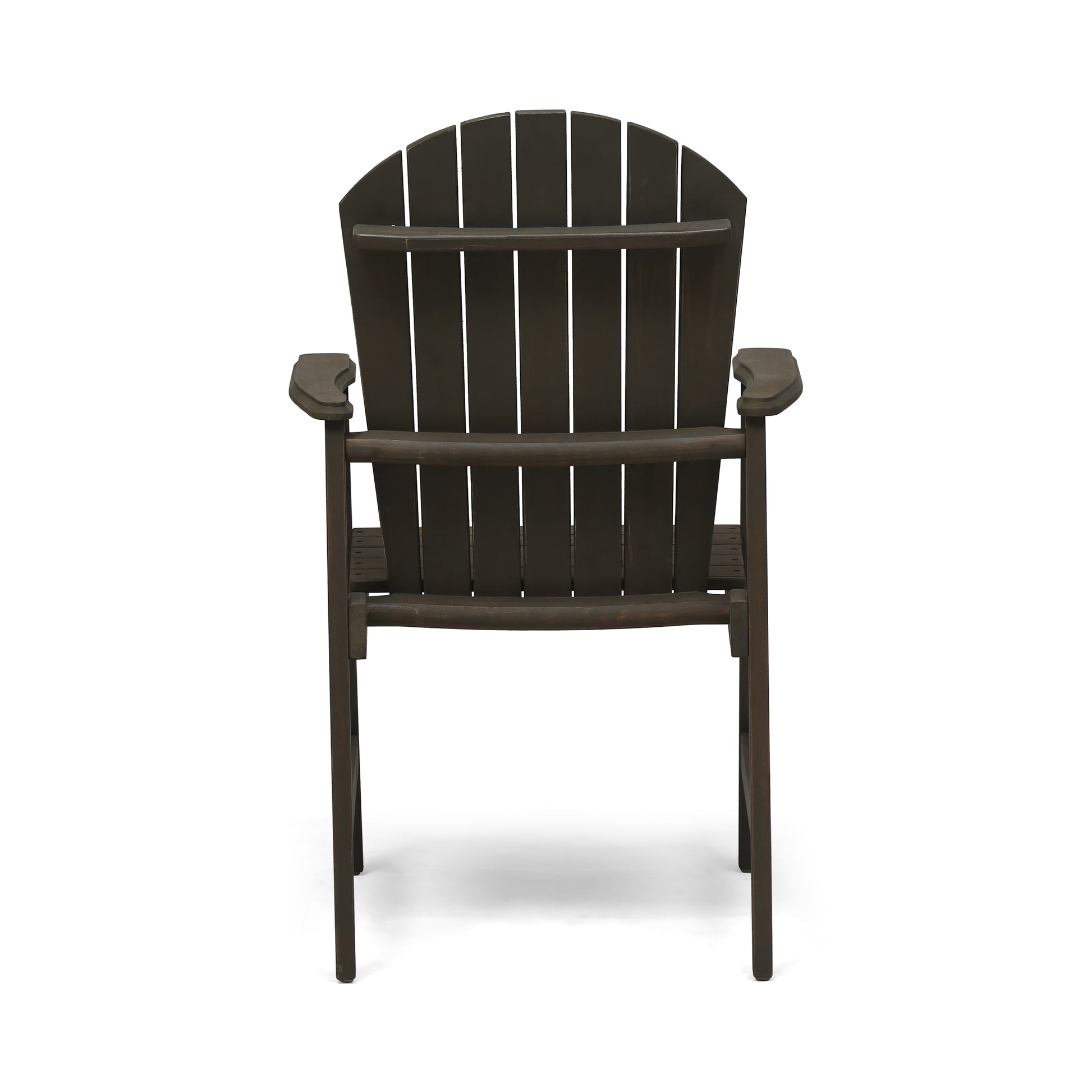 Outdoor Weather Resistant Acacia Wood Adirondack Dining Chairs Set Of 2 , Grey Finish Grey Acacia Wood