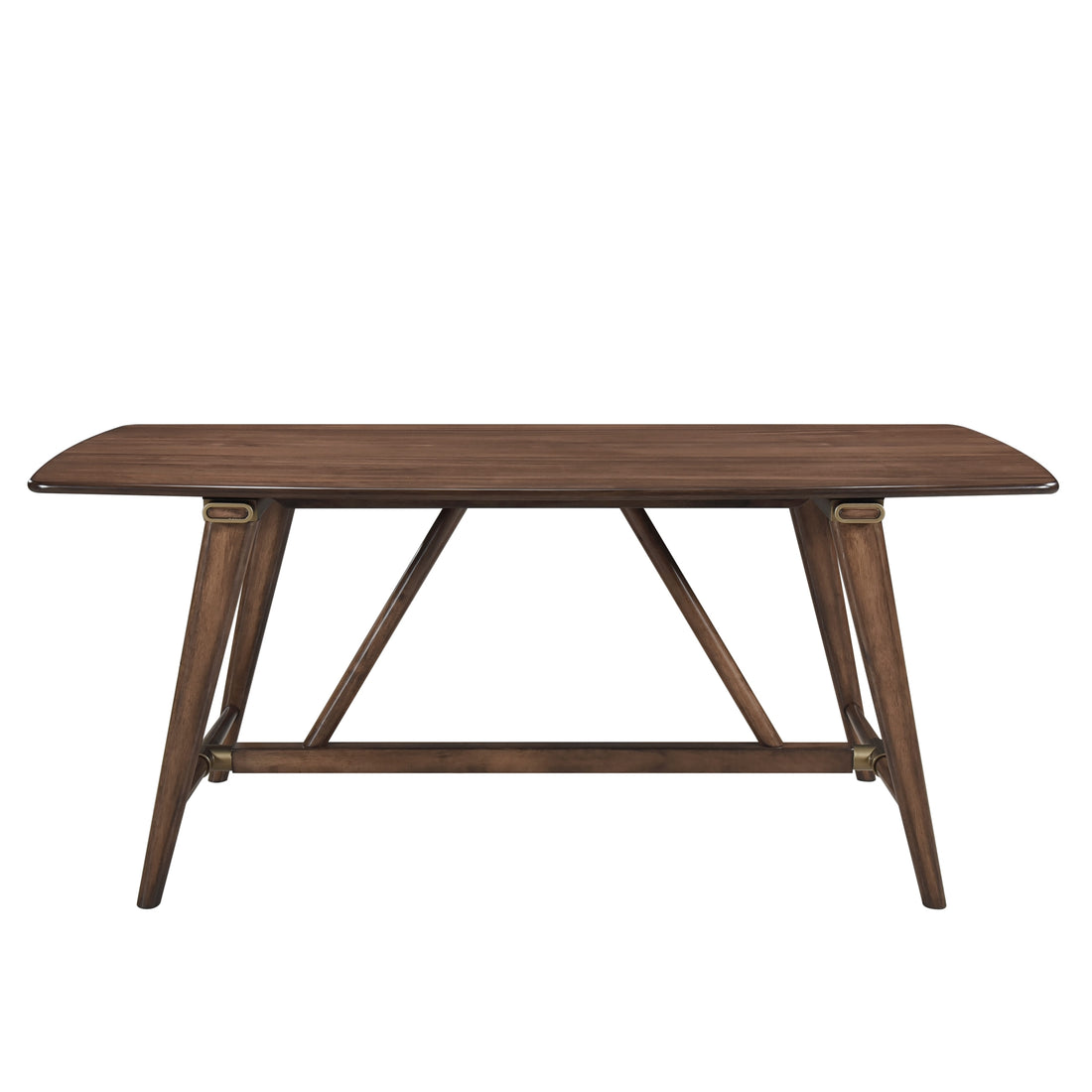 Modern Design 1Pc Dining Table Brown Finish Wooden Dining Kitchen Furniture Brown Mix Seats 6 Dining Room Modern Wood