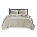 3 Piece Quilt Set Cream King Cal King King Cream Cotton