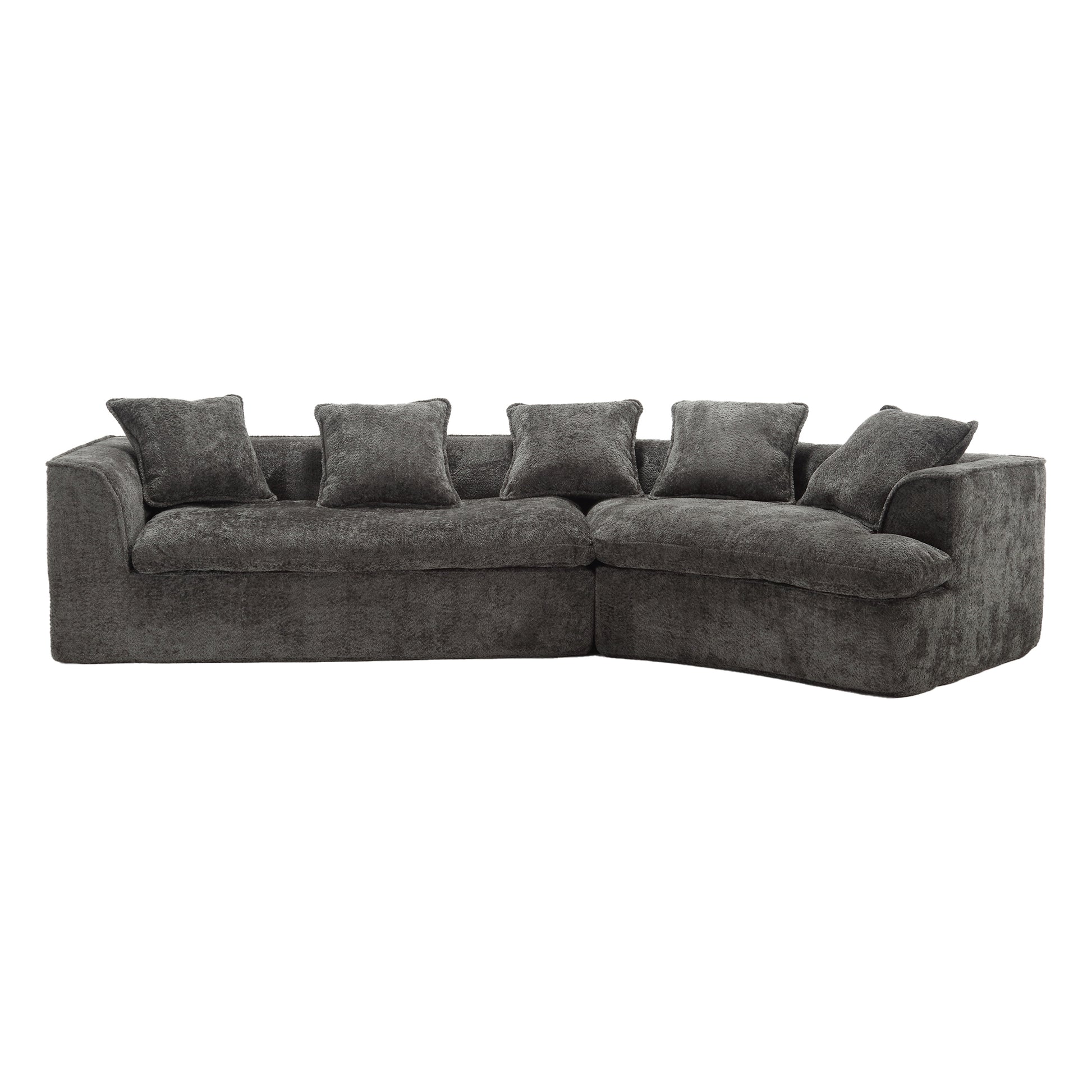 Coolmore Boucle Sofa 3 Seater For Living Room Oversized Comfy Sofa Unique Double Seat And Corner Construction For Apartment, Office Left Hand Facing Gray Gray Primary Living Space Foam Boucle 3 Seat