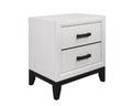 Mirage White Nightstand White Rubber Wood