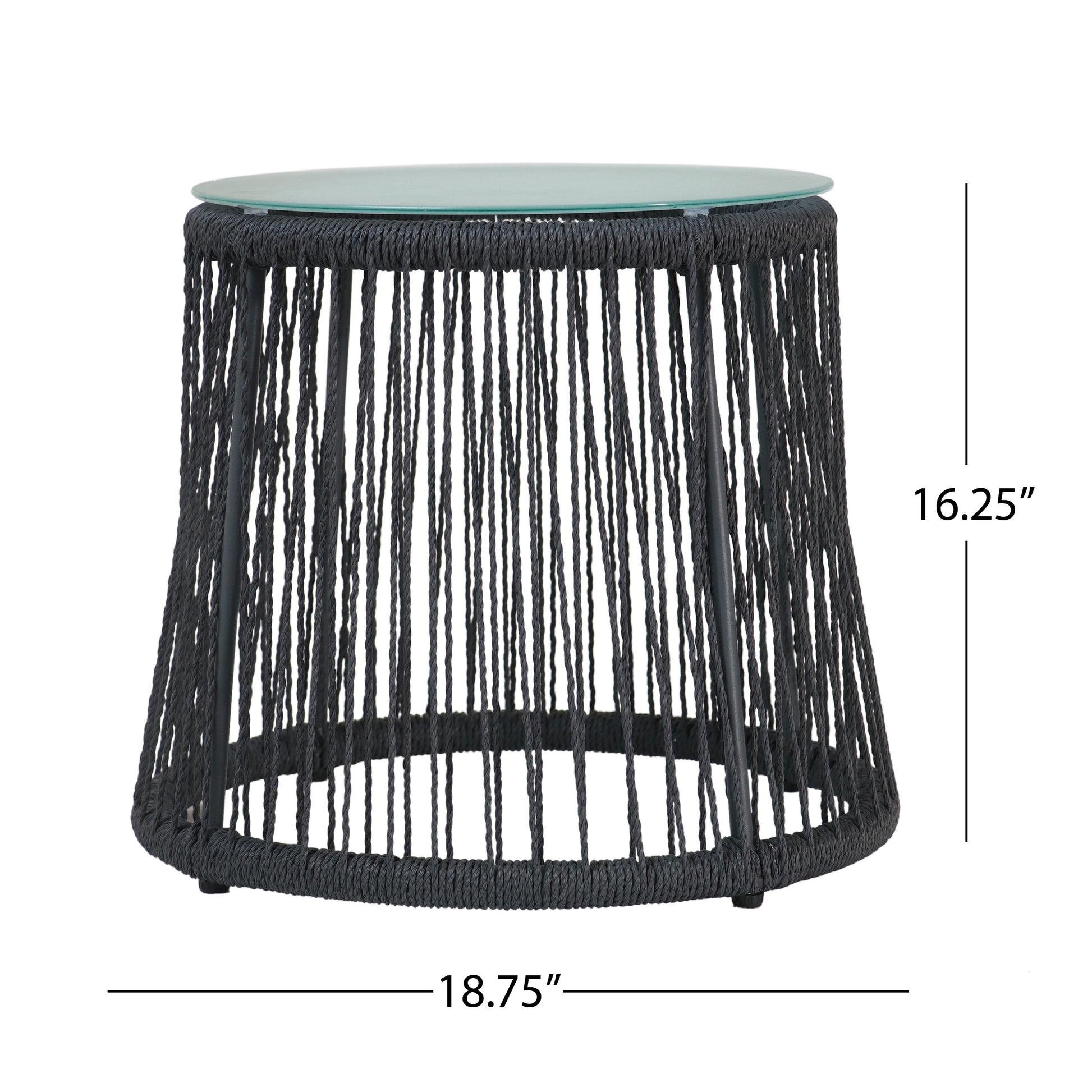 Southport Side Table Gray Woven Rope