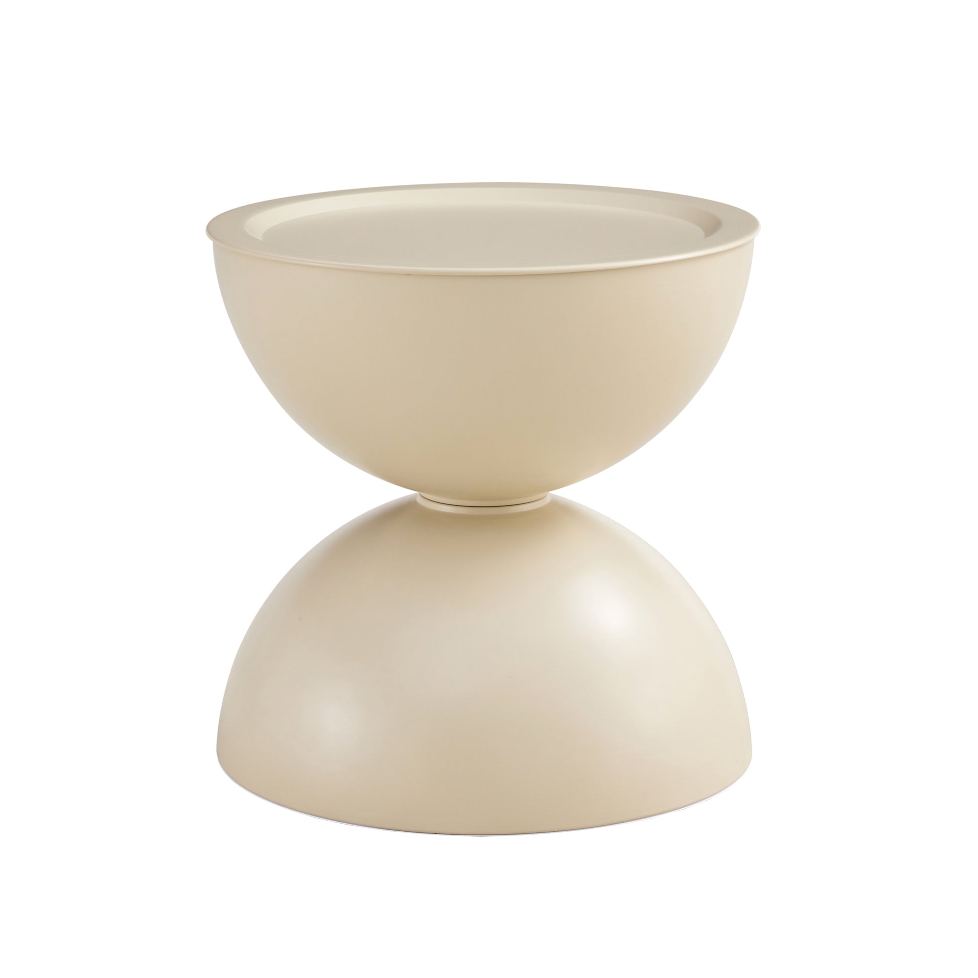 Milk White Coffee Round Tables With Storge Movable Table Top Multifunctional End Side Table Milk White Primary Living Space Casual,Cute,Modern Freestanding Round Coffee & End Tables Round Metal