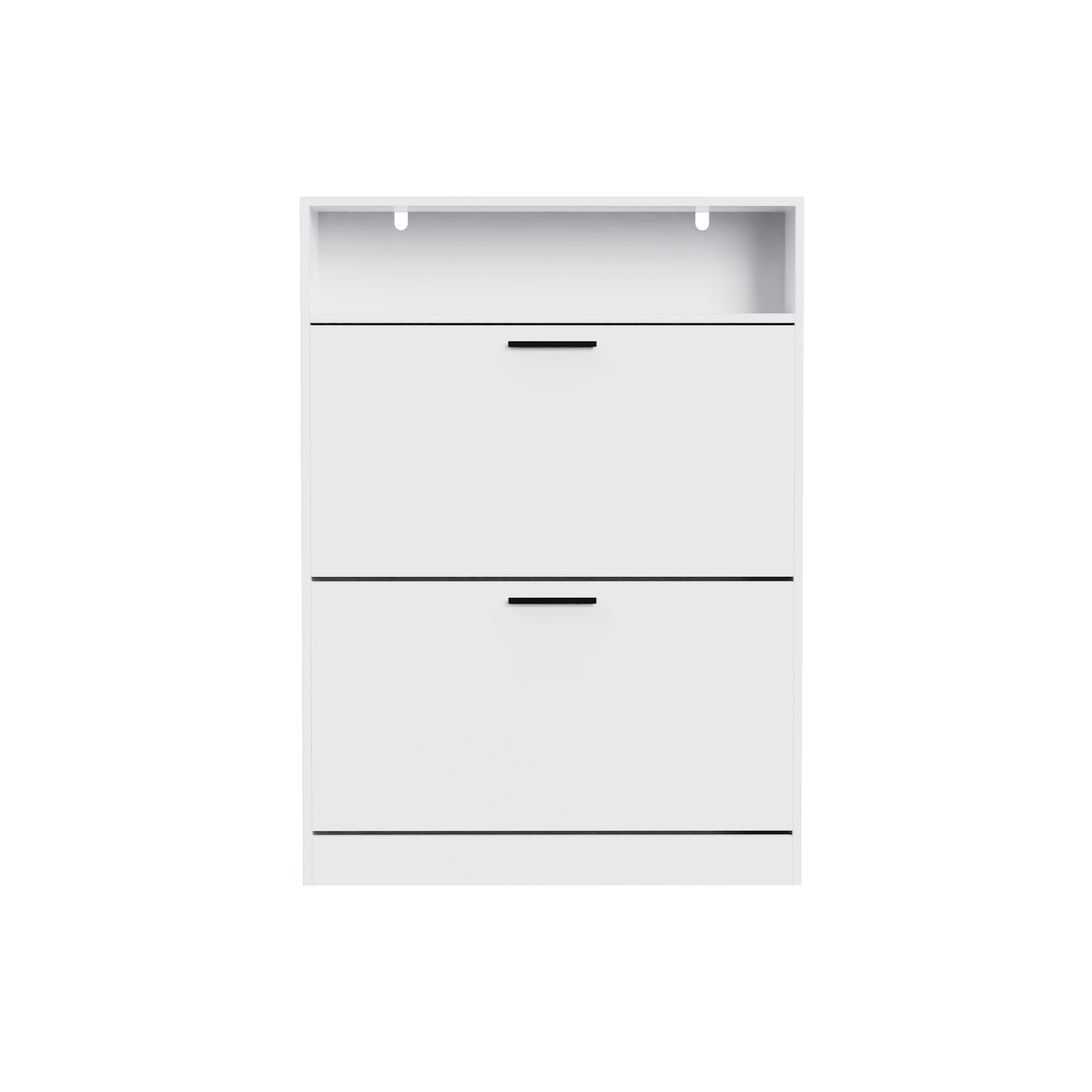 Shoe Storage Cabinet With 2 Flip Drawers, Sturdy Wood Hidden Shoe Storage, Freestanding Narrow Slim Shoe Organizer For Front Door Entrance, Living Room, Hallway, Bedroom White White White Primary Living Space Mdf