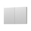 36'' W X 26'' H Bathroom Mirror Medicine Cabinet Wooden Door Medicine Cabinets For Bathroom, Wall Mounted Recessed Or Surface, Bathroom Mirror With Storage White Engineered Wood