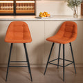 Counter Stools,Set Of 2 Bar Stools With Back And Footrest, Modern Metal Counter Height Barstools For Kitchen Home Bar,25.5