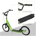 Aosom Youth Scooter Kick Scooter For Kids 5 With Adjustable Handlebar 16