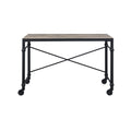 Oklarth Rustic Oak & Black Finish Writing Desk Black,Oak Metal,Synthetic Wood