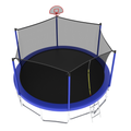 15Ft For Kids Children With Safety Enclosure Net Outdoor Backyards Large Recreational Trampoline Blue Metal