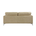 Sand Hued Polished Microfiber Upholstery Elegant Modern Style Sofa 1Pc Solid Wood Living Room Furniture Silver Finish Metal Legs Sand Microfiber Wood Primary Living Space Modern Solid Wood 2 Seat