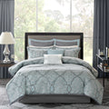12 Piece Comforter Set With Cotton Bed Sheets Blue Cal King California King Blue Cotton