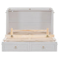 Full Size Murphy Bed With Large Drawers,White Full White Plywood