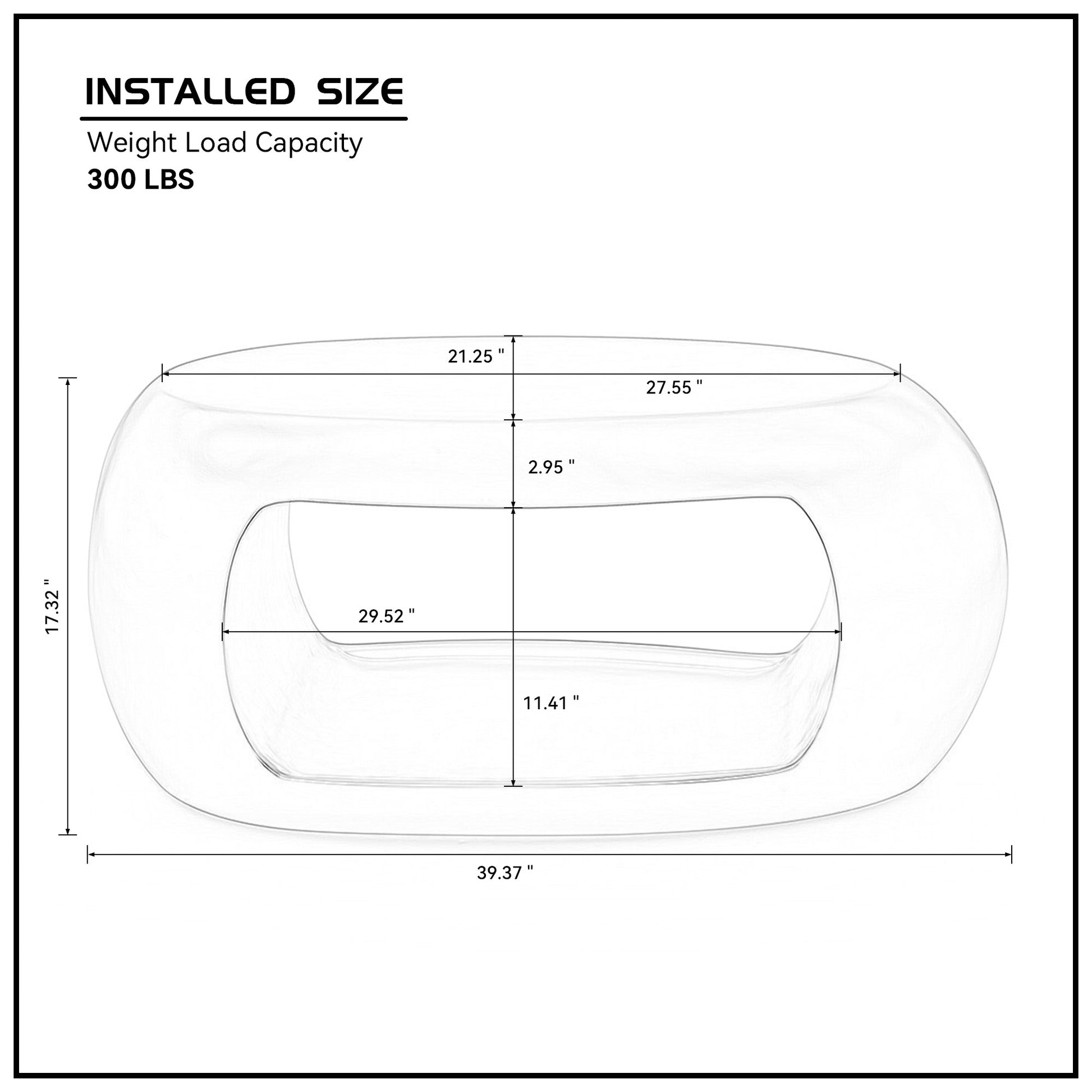 39.37'' Oval Coffee Table, Sturdy Fiberglass Table For Living Room, No Need Assembly Black Matt Black Fiberglass