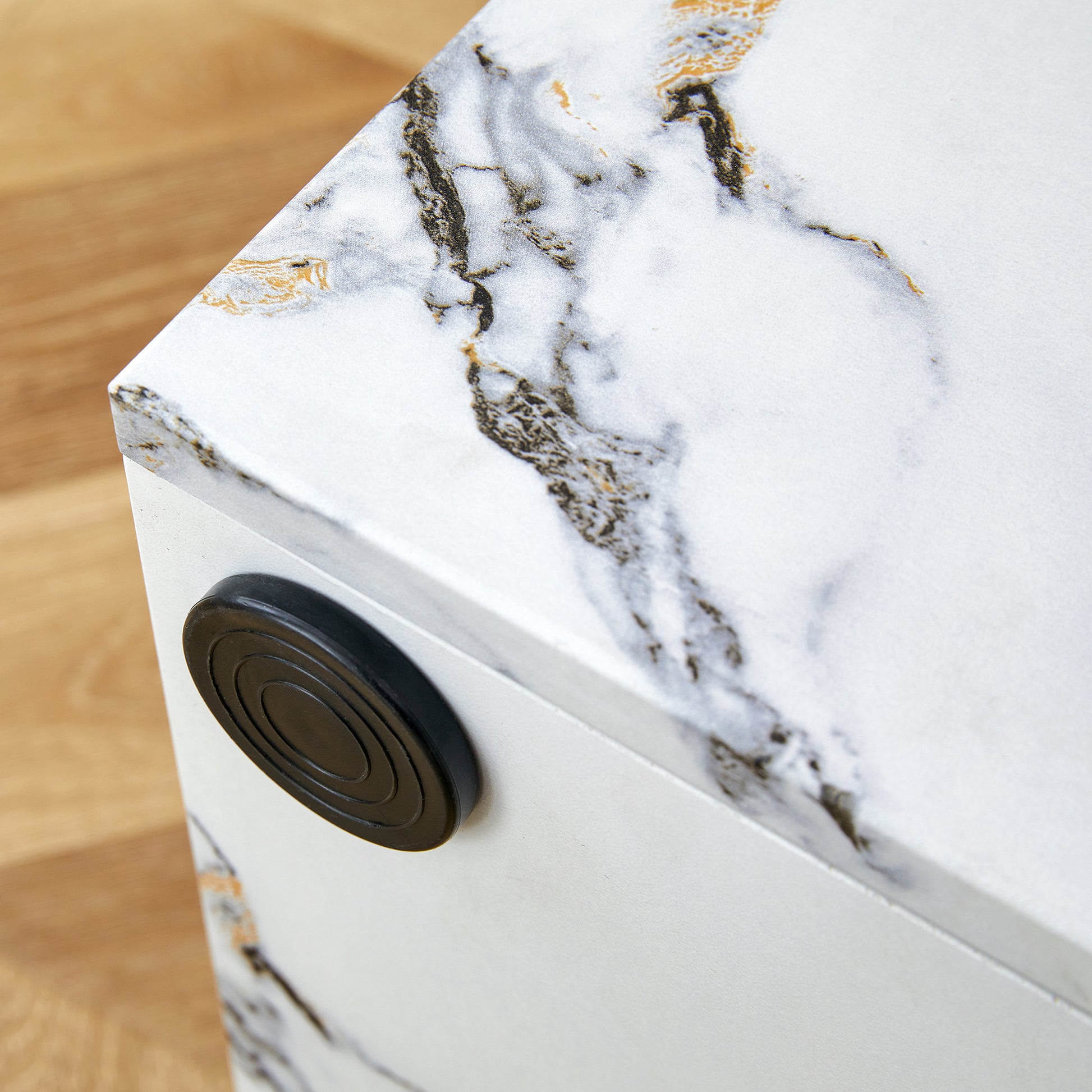 Compact Mdf Coffee Table: 11.81X11.81X19.69 Inches, Stylish Texture Design White Mdf